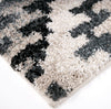Orian Rugs Plush Shag Modern Diamonds Muted Blue Area Rug Corner Image