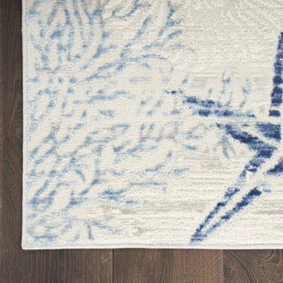 Nourison Pompeii PMP04 Ivory Grey Blue Area Rug Detail Image