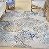 Nourison Pompeii PMP04 Ivory Grey Blue Area Rug Room Image