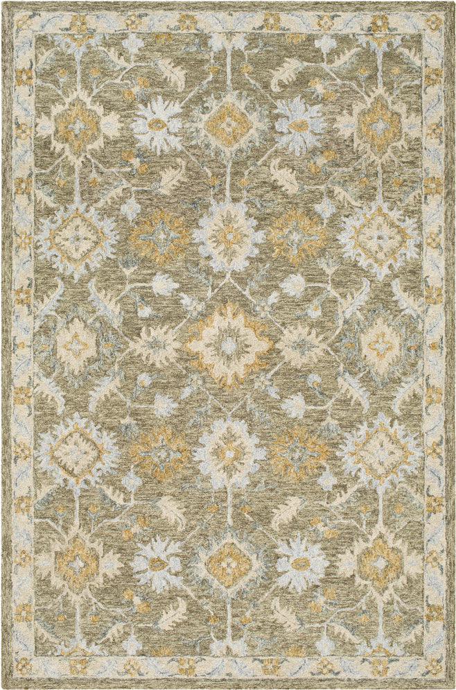 Surya Panipat PNP-2306 Olive Khaki Light Gray Medium Wheat Area Rug main image