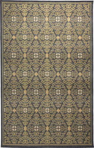 Trans Ocean Patio 6064/94 Suzani Diamonds Navy Area Rug by Liora Manne