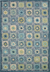 Trans Ocean Portofino 7061/04 Boho Tiles Blue Area Rug by Liora Manne