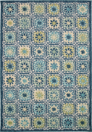 Trans Ocean Portofino 7061/04 Boho Tiles Blue Area Rug by Liora Manne