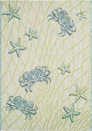 Trans Ocean Portofino 7069/04 Crab Net Blue Area Rug by Liora Manne