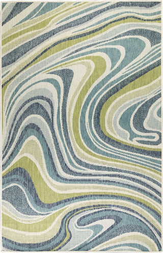 Trans Ocean Portofino 7081/04 Tides Blue Area Rug by Liora Manne