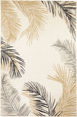 Trans Ocean Portofino 7082/12 Palm Border Natural Area Rug by Liora Manne