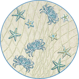 Trans Ocean Portofino 7069/04 Crab Net Blue Area Rug by Liora Manne