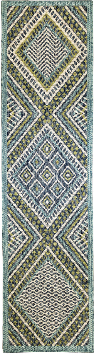 Trans Ocean Portofino 7080/04 Kilim Blue Area Rug by Liora Manne