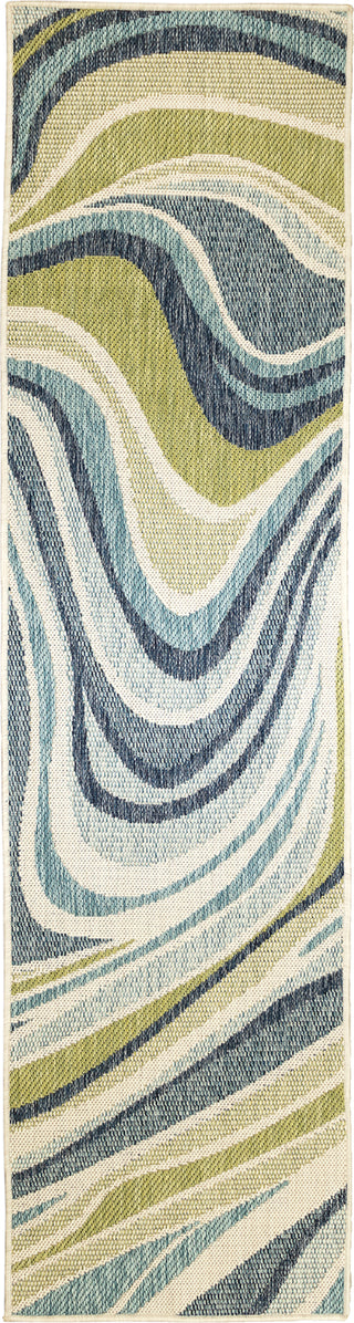 Trans Ocean Portofino 7081/04 Tides Blue Area Rug by Liora Manne