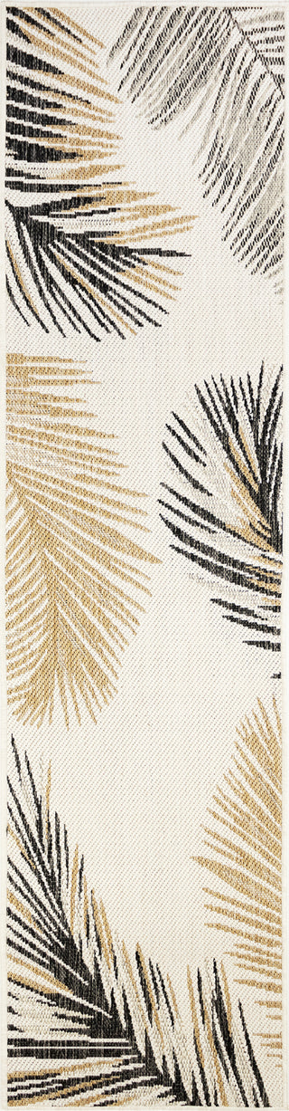 Trans Ocean Portofino 7082/12 Palm Border Natural Area Rug by Liora Manne