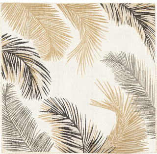 Trans Ocean Portofino 7082/12 Palm Border Natural Area Rug by Liora Manne