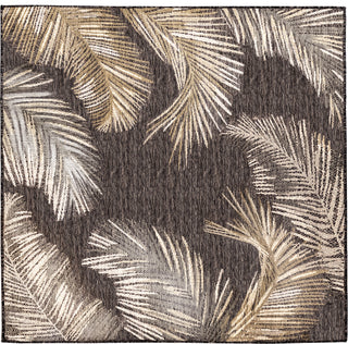 Trans Ocean Portofino 7082/48 Palm Border Black Area Rug by Liora Manne