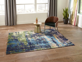 Momeni Portland PRT-3 Blue Area Rug Room Image Feature