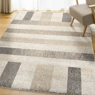 Orian Rugs Super Shag Portman Stripes Ivory Area Rug Lifestyle Image