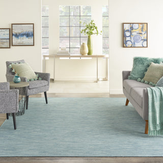 Nourison Positano POS01 Aqua Area Rug Room Scene Featured