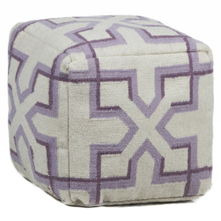 Chandra Poufs POU-132 Cream/Purple/Plum main image