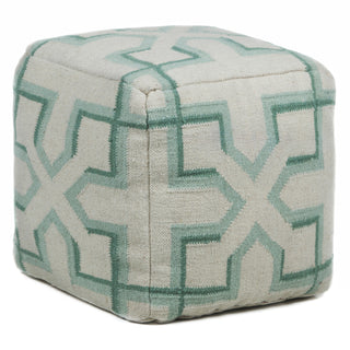 Chandra Poufs POU-137 Cream/Aqua/Green main image