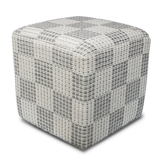 KAS Pouf F837 Ivory Squares 