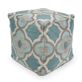 KAS Pouf F843 Grey/Blue Filigree 