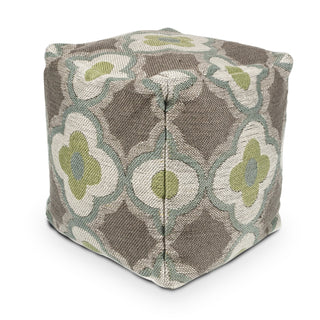 KAS Pouf F844 Taupe/Sage Filigree 