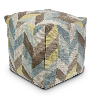 KAS Pouf F849 Ocean Herringbone 