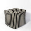 KAS Pouf F808 Black and White Groove 