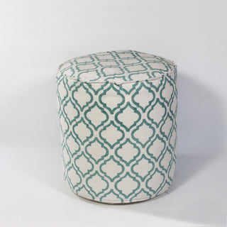 KAS Pouf F825 Ivory/Teal Arabesque 