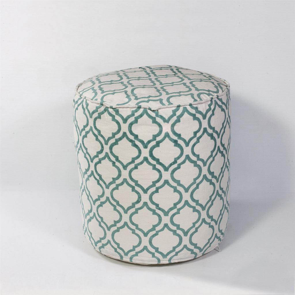 KAS Pouf F825 Ivory/Teal Arabesque main image