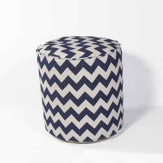 KAS Pouf F826 Ivory/Navy Chevron 