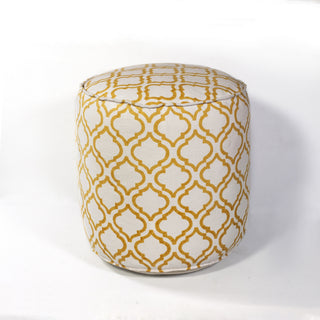 KAS Pouf F830 Ivory/Yellow Arabesque 