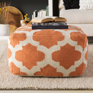 Surya P-152 Orange Pouf 