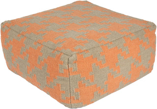 Surya P-170 Orange Pouf 24 X 24 X 13 Cube