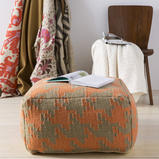 Surya P-170 Orange Pouf 