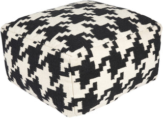 Surya P-173 Black Pouf 24 X 24 X 13 Cube