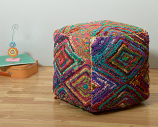 LR Resources Poufs 08121 Multi Pouf 20'' X 20'' oval