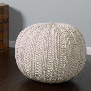 LR Resources Poufs 08124 Bone Pouf Alternate Image