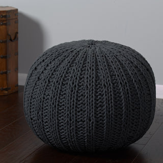 LR Resources Poufs 08124 Charcoal Pouf Alternate Image