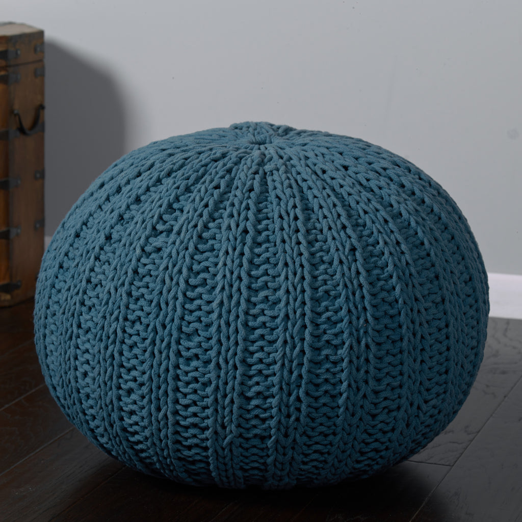 LR Resources Poufs 08124 Legion Blue Pouf 1'8'' X 1'4'' oval