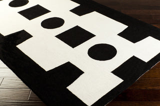 Surya Printemps PRN-1002 Black Area Rug by Paule Marrot 5x8 Corner