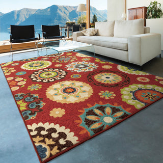 Orian Rugs Promise Salsalito Multi/Red Area Rug Room Scene