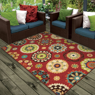 Orian Rugs Promise Salsalito Multi/Red Area Rug Room Scene