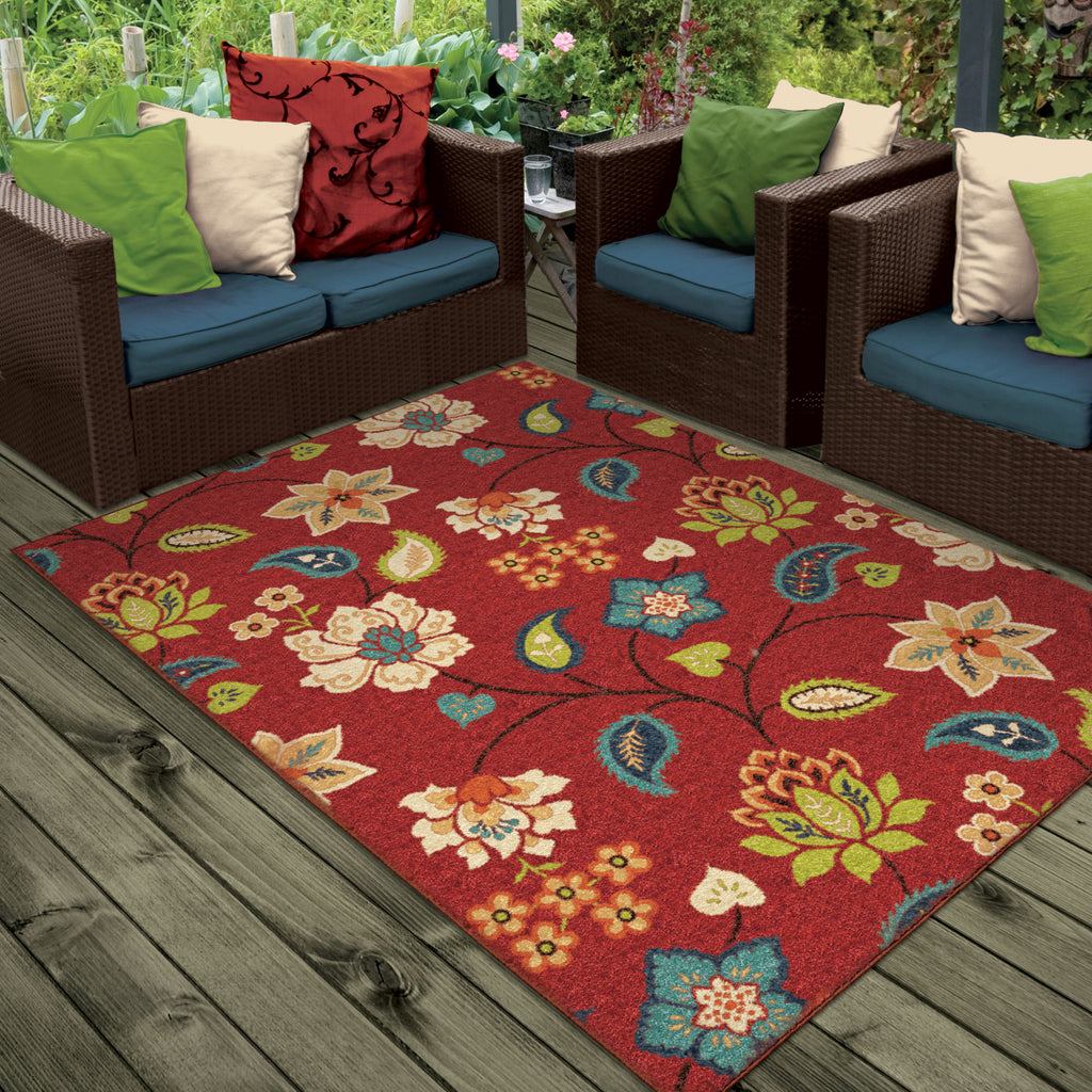 Orian Rugs Promise St Thomas Red Area Rug Room SceneMain Feature