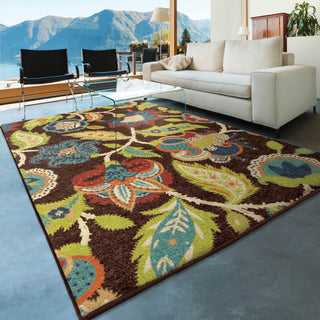 Orian Rugs Promise Basil Brown Area Rug Room Scene