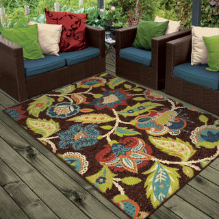 Orian Rugs Promise Basil Brown Area Rug Room Scene