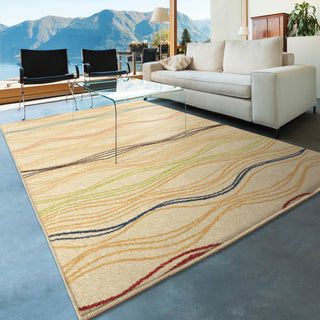 Orian Rugs Promise Lourdes Beige Area Rug Room Scene