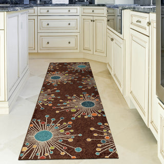 Orian Rugs Promise Revati Brown Area Rug Room Scene Runner