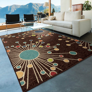 Orian Rugs Promise Revati Brown Area Rug Room Scene Feature