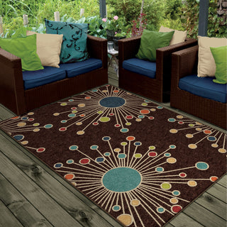 Orian Rugs Promise Revati Brown Area Rug Room Scene