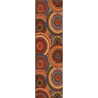 Orian Rugs Promise Pinwheel Multi/Orange Area Rug Runner