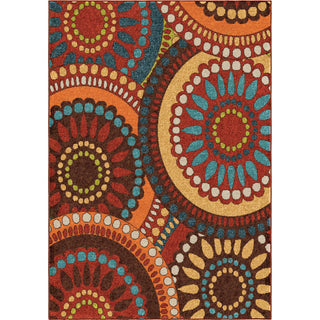 Orian Rugs Promise Pinwheel Multi/Orange Area Rug main image